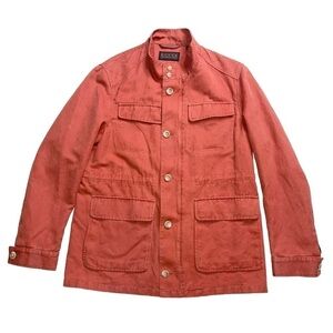 Kroon Brick Orange Linen-blend Lightweight Jacket 38 R